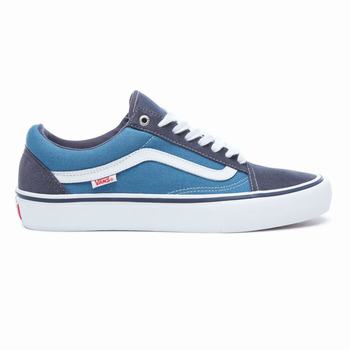 Vans Old Skool Pro - Miesten Skeittikengät - Laivastonsininen/Valkoinen